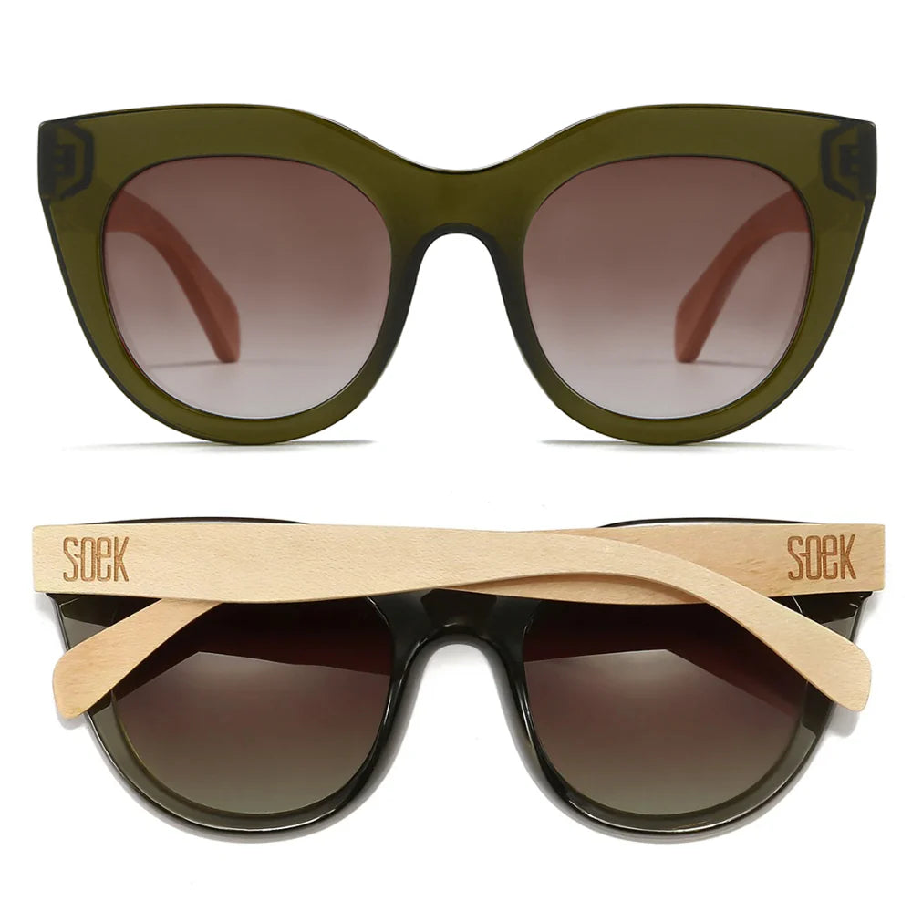 Milla Khaki Gradient Lens 1 with White Maple Arms