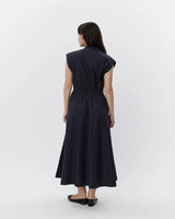 100% Cotton Dress in Navy Blue