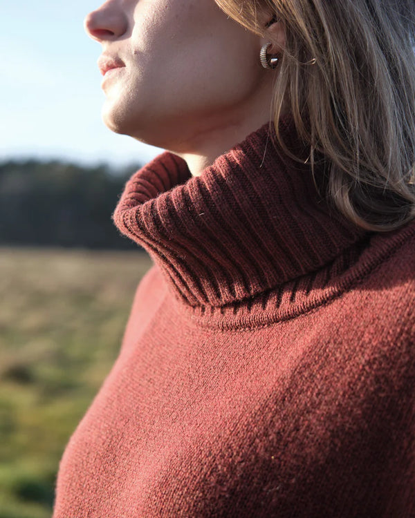 Adela 100% Merino Lambswool Jumper in Nebula Rust