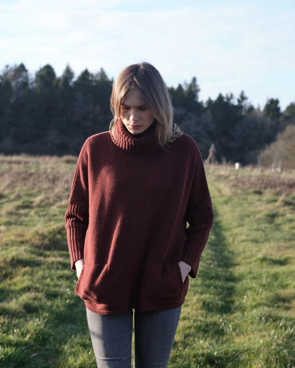 Adela 100% Merino Lambswool Jumper in Nebula Rust