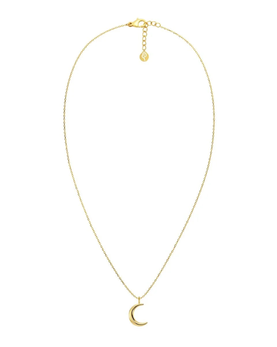 New Moon Necklace in 14k Gold Plating on Stainless Steel