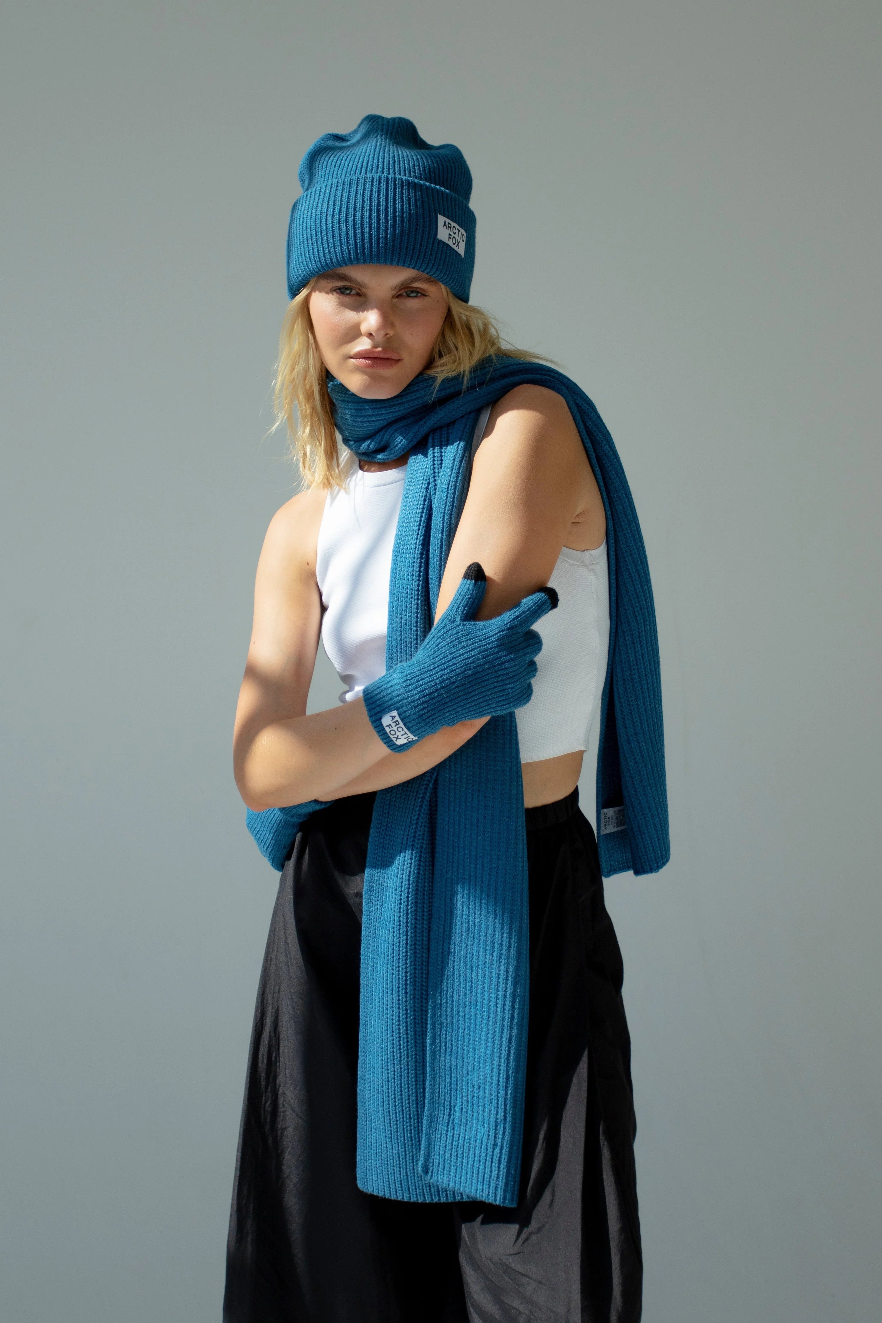 The Recycled Bottle Scarf in Ocean Blue