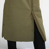 Long Padded Parka Coat in Olive Green