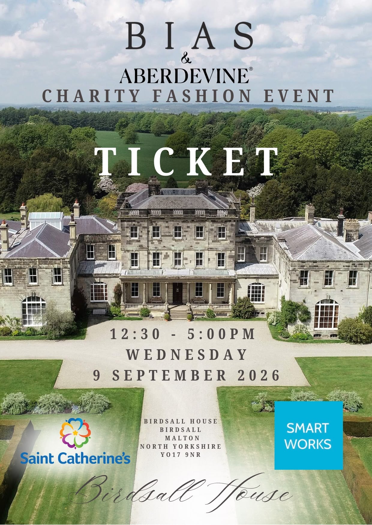 Birdsall House, Bias and Aberdevine Charity Event Ticket
