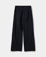 Viscose Mix Wide Legged Navy Trousers