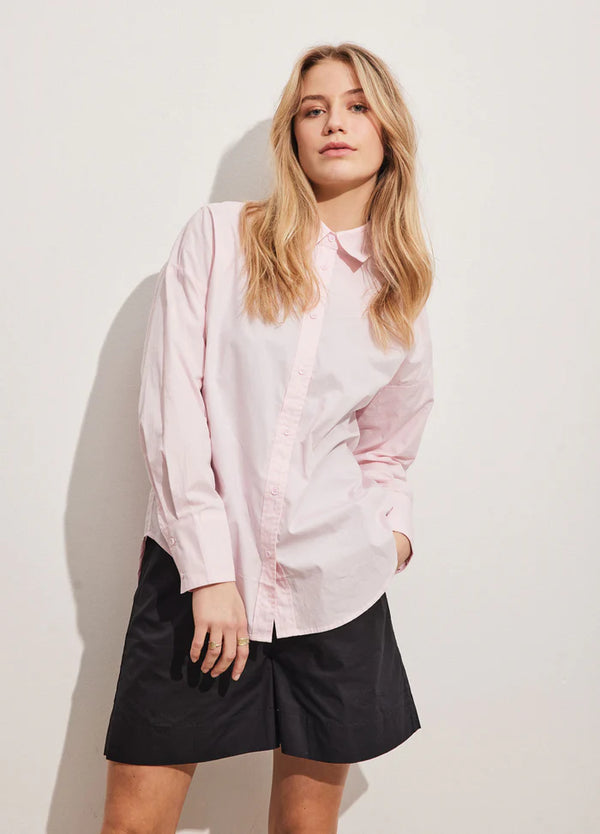 Harper Oversized Shirt in Daisy Pink