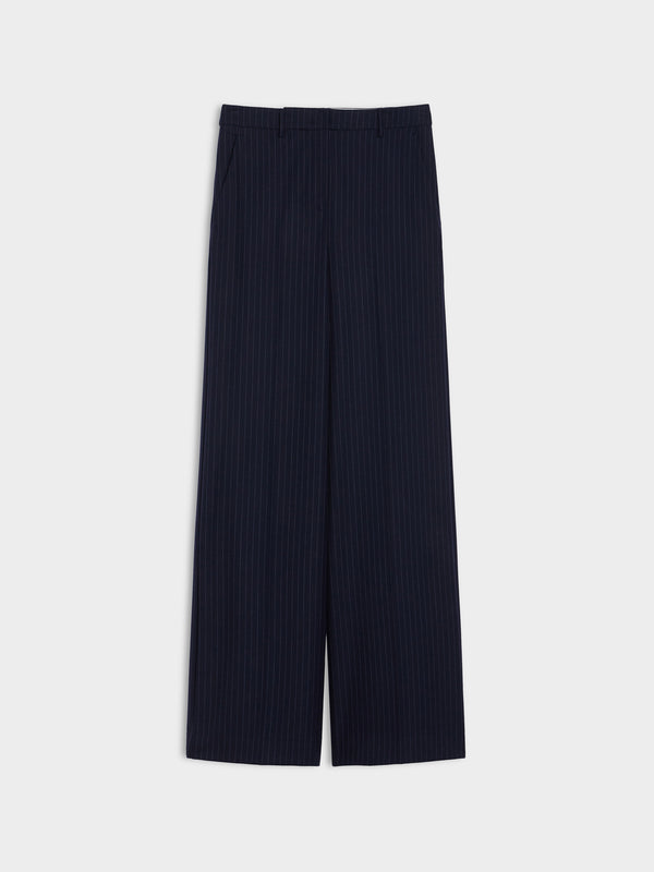 Ciocca Pinstripe Trousers in Midnight Blue