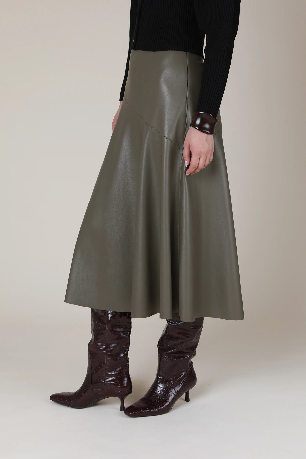 Rana Fit and Flare Poplin Skirt