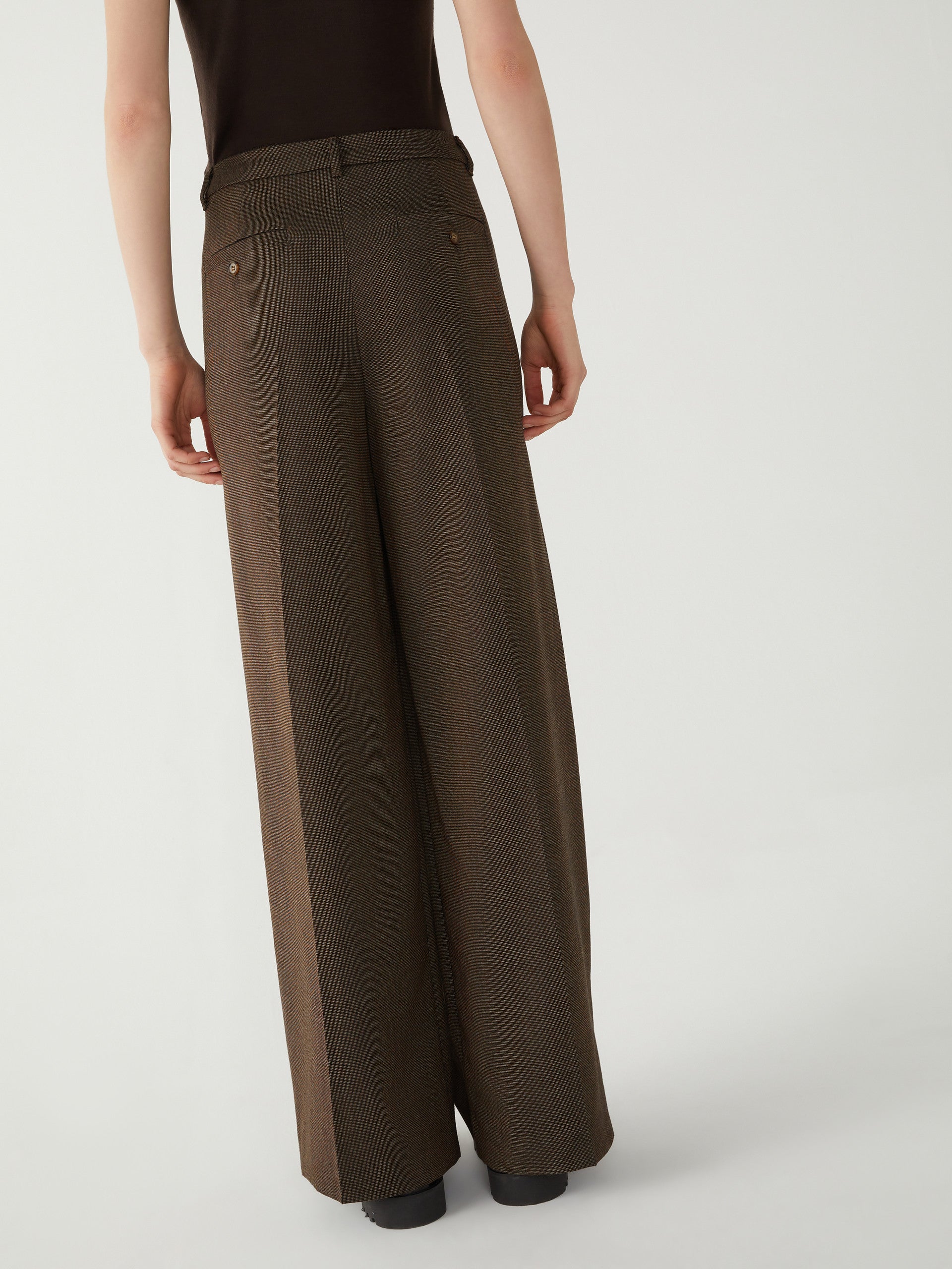 Rank Wide Leg Tailored Trousers in Chocolate Brown