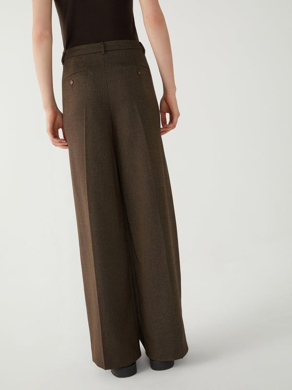 Rank Wide Leg Tailored Trousers in Chocolate Brown