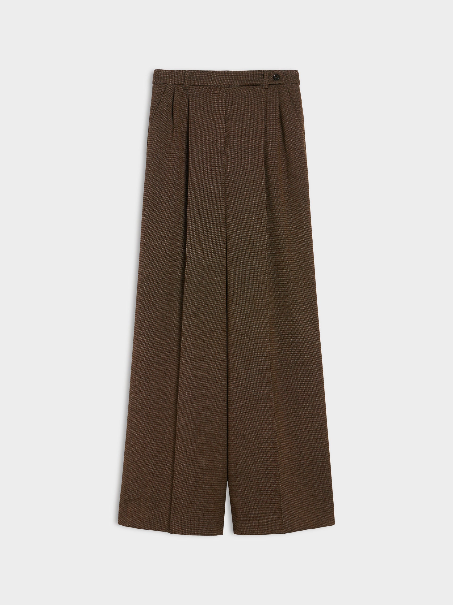 Rank Wide Leg Tailored Trousers in Chocolate Brown