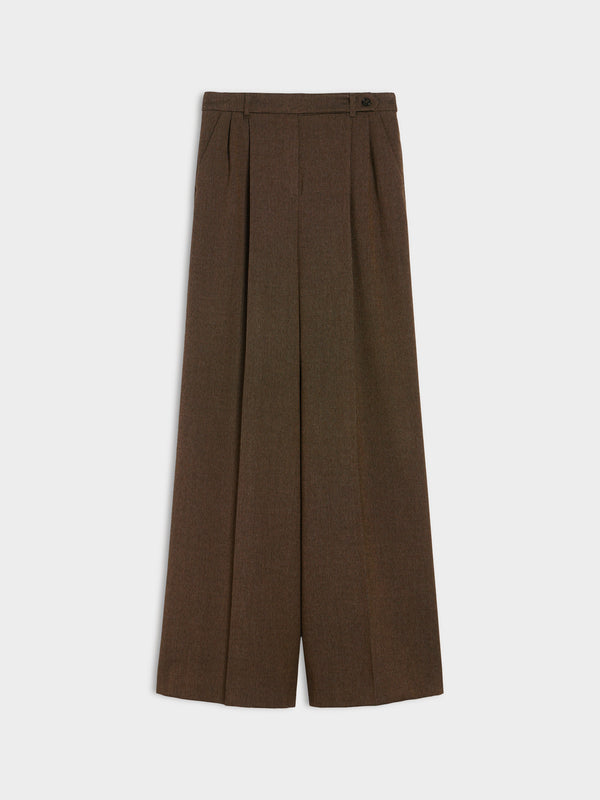 Rank Wide Leg Tailored Trousers in Chocolate Brown