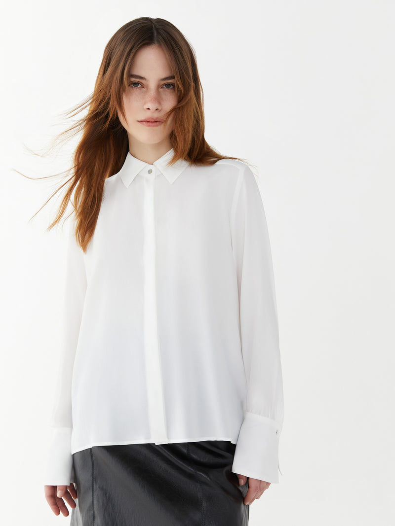 30% Silk Crepe de Chine Renata Blouse with pretty detail on cuffs