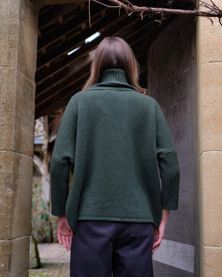 Adela 100% Merino Lambswool Jumper In Rosemary