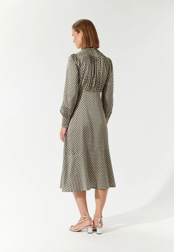 Silk Midi Dress in Terni Pattern