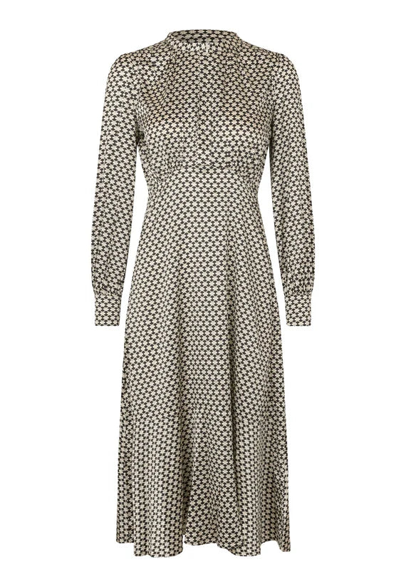 Silk Midi Dress in Terni Pattern