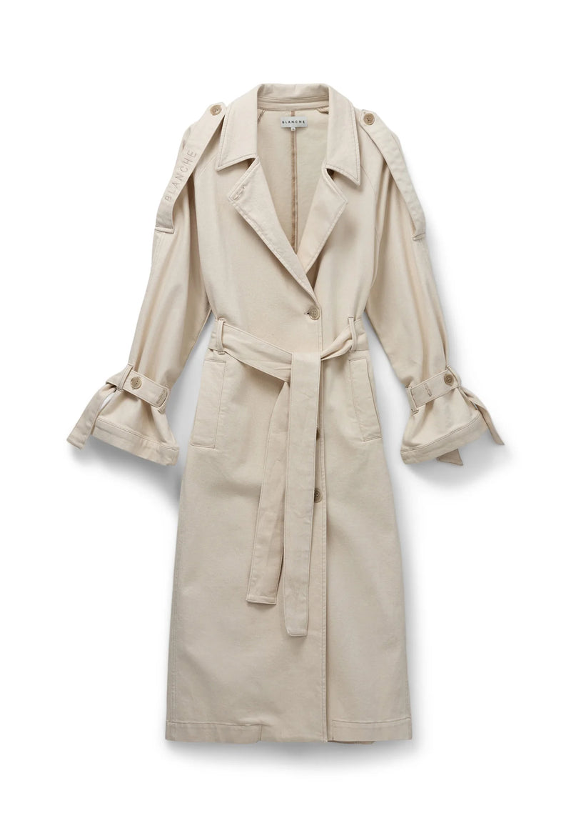 Sable Denim Trench in Plaza Taupe