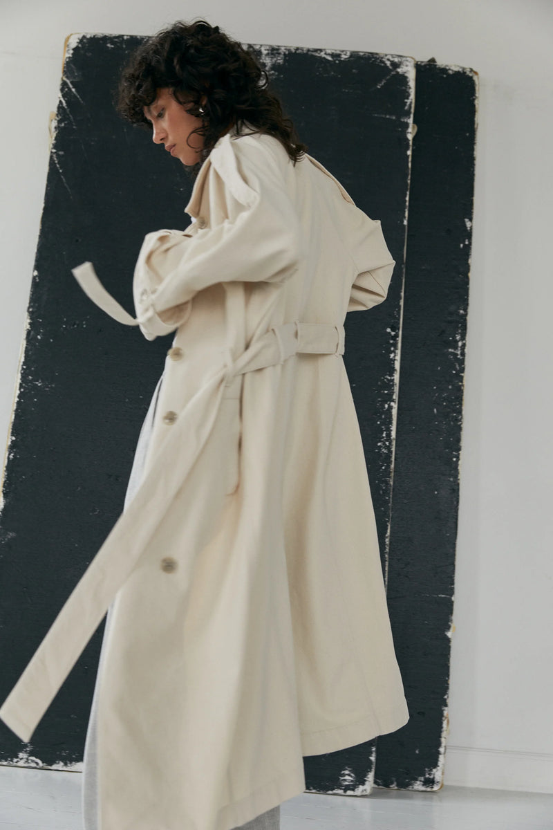 Sable Denim Trench in Plaza Taupe