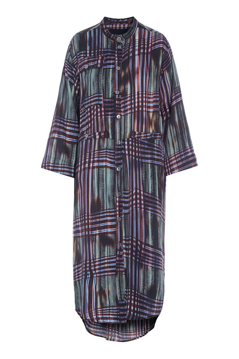 Shinobe Dress with Pockets in Seaside Check