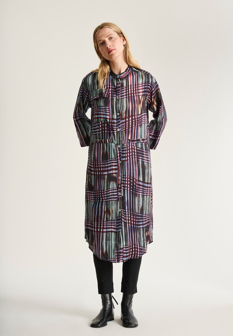 Shinobe Dress with Pockets in Seaside Check