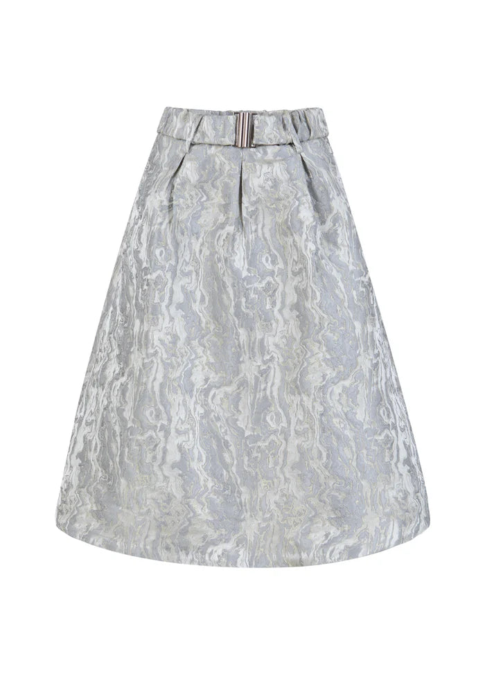 Jacquard Skirt in Silver Grey