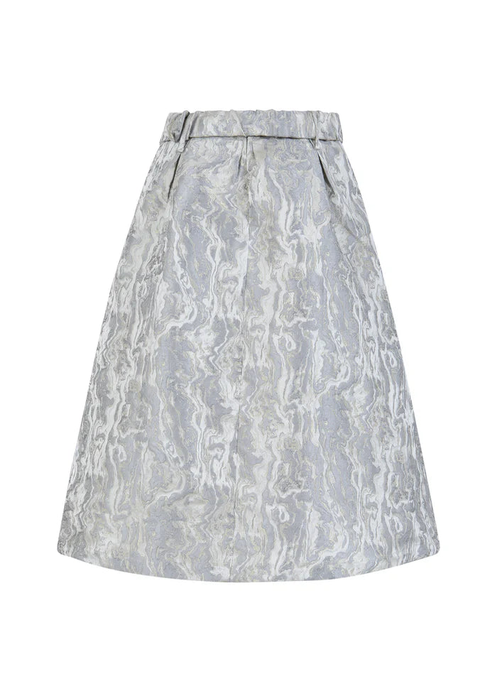 Jacquard Skirt in Silver Grey