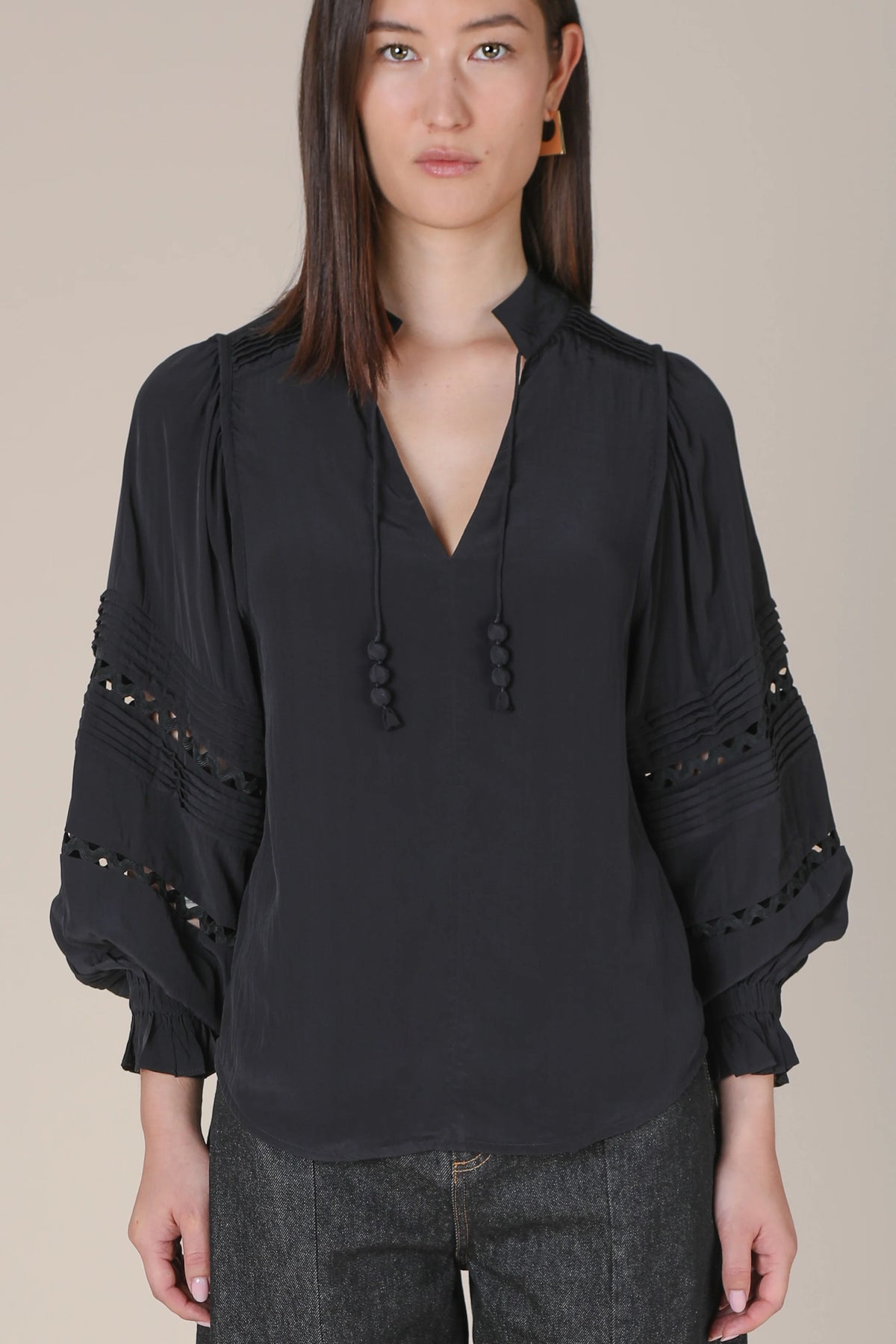 Smilla Pin Tuck Fluid Blouse