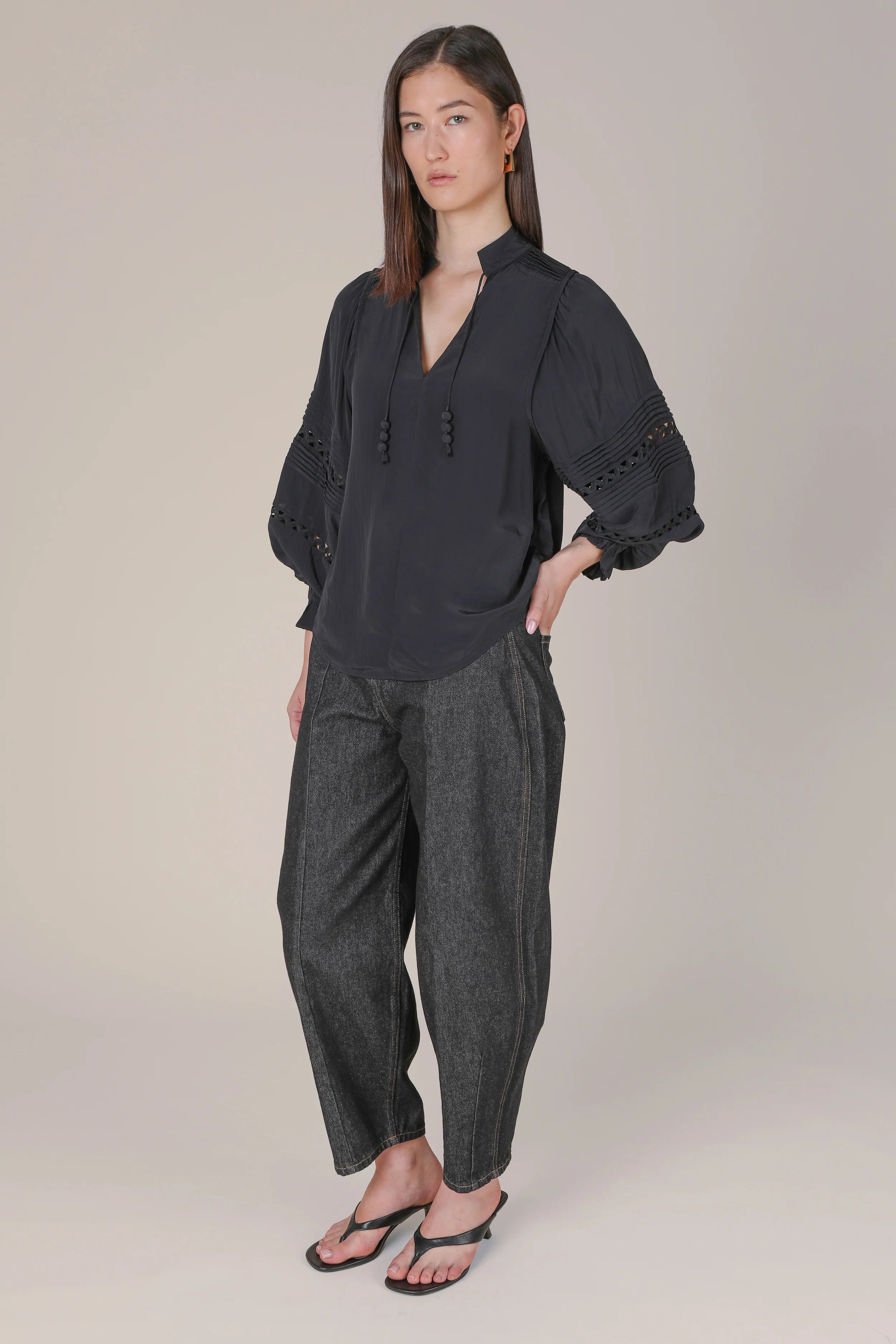Smilla Pin Tuck Fluid Blouse