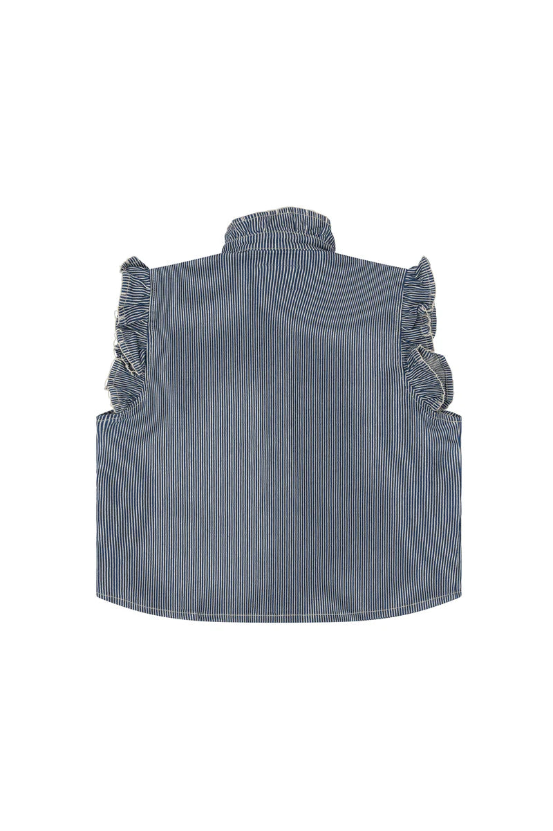 Pablo Waistcoat in Striped Denim