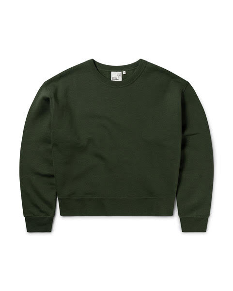 100 Miles Boxy Sweat in Olive Green