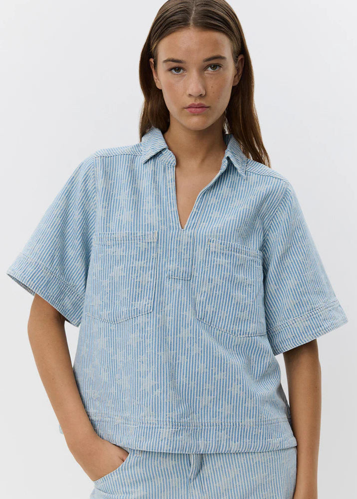 100% Cotton Light Blue Gianna Shirt