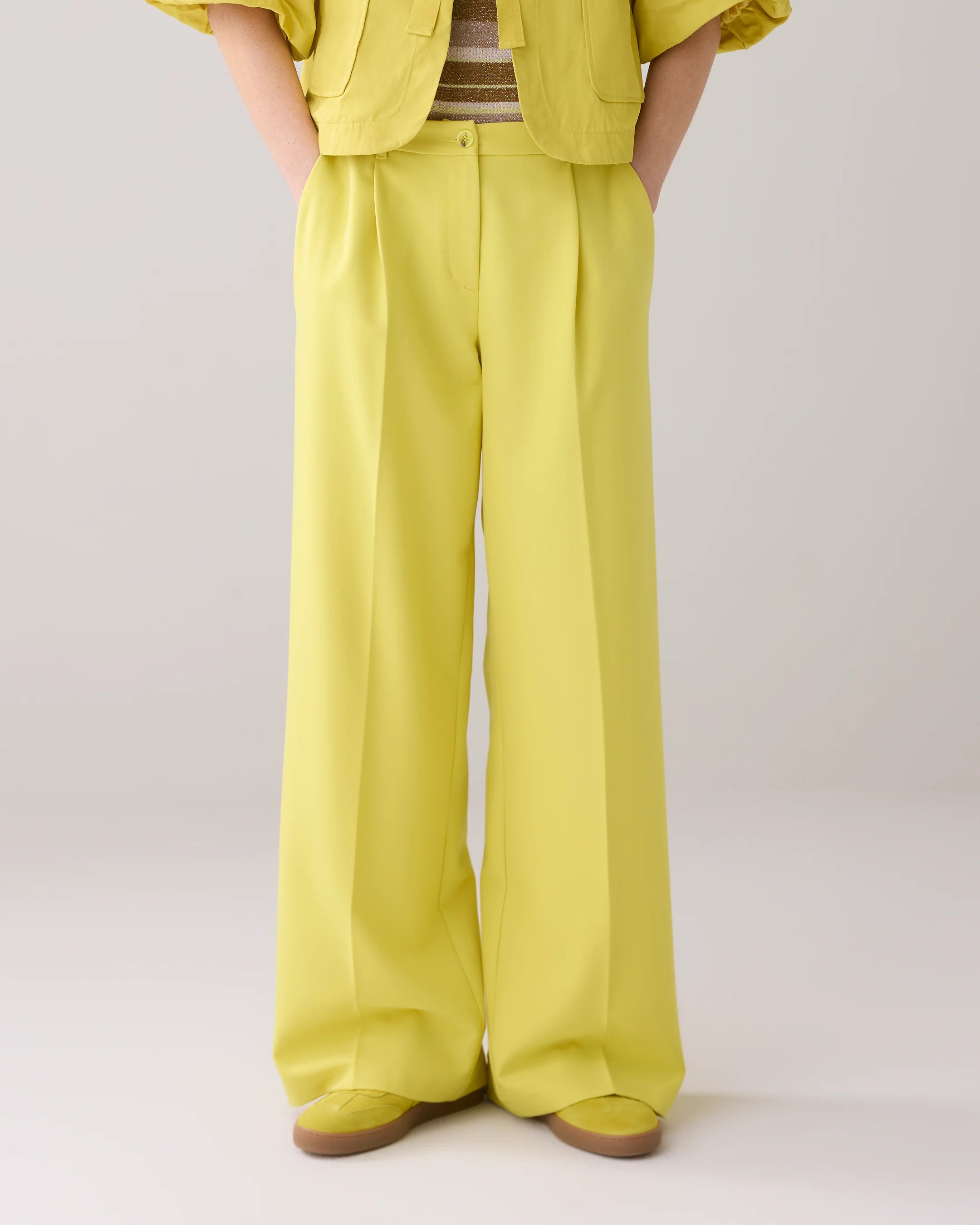 Trouser With Pleated Waistband - Mimosa Yellow