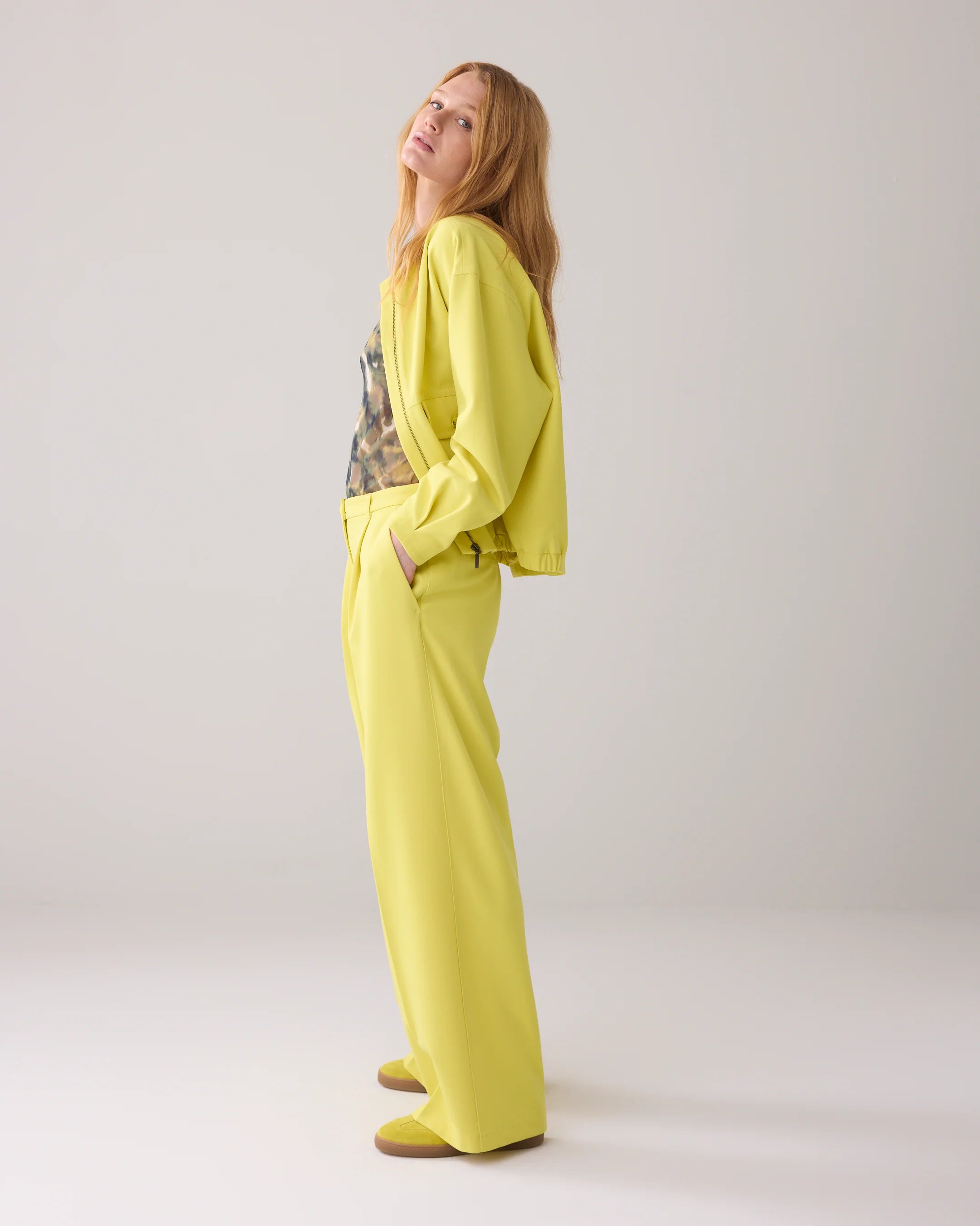 Trouser With Pleated Waistband - Mimosa Yellow