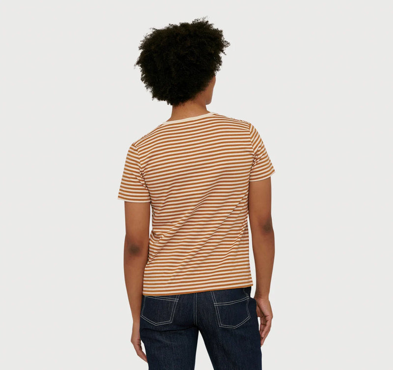 Organic Cotton True Tee in Ochre Stripe