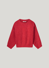 Boxy Jumper with wide knit in True Red