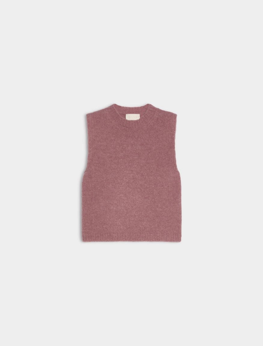 Venere 70% Alpaca and Wool Mix Vest Top in Rose Pink