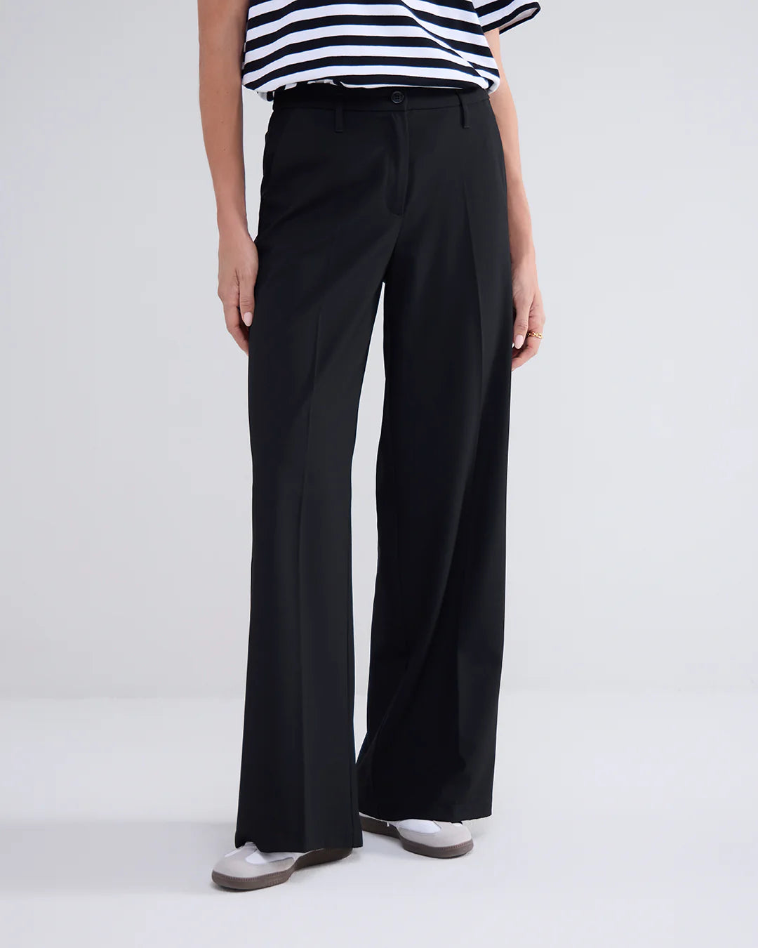 Wide Leg Black Trousers Verona