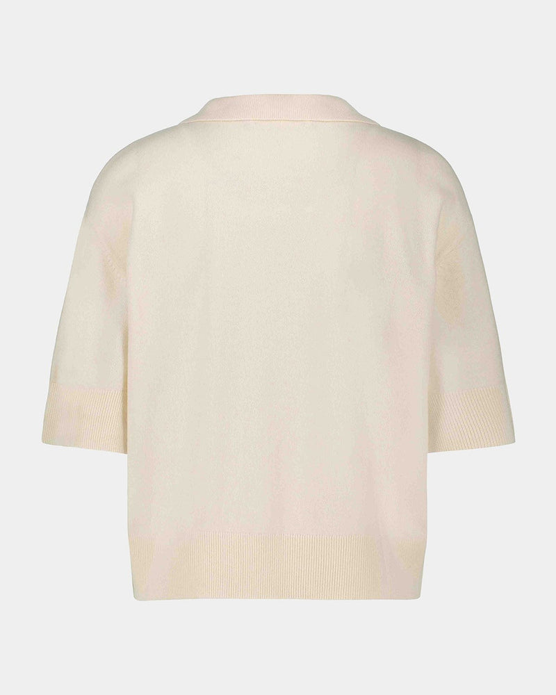 100% Wool Short Sleeve Jumper in Off White