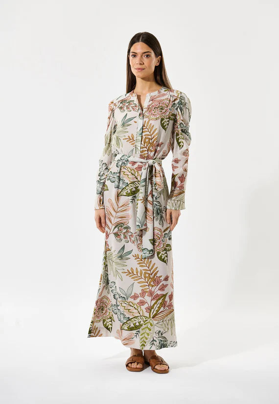 Yanna 100% Cotton Viscose Dress in Passiflora Design