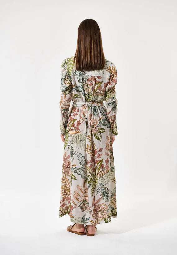 Yanna 100% Cotton Viscose Dress in Passiflora Design