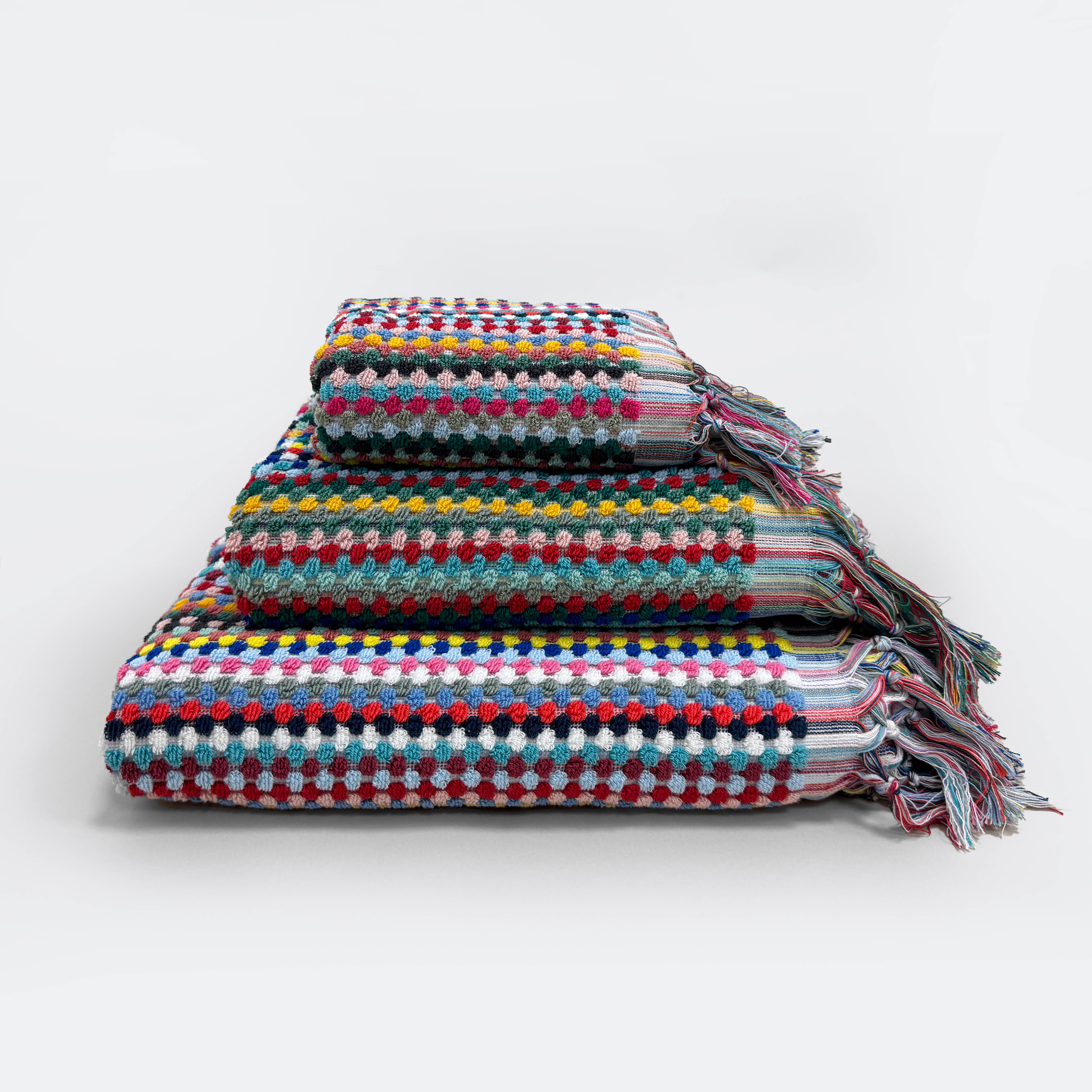 Tasselled Popcorn Texture Bath Towels - 100% Recycled Cotton: Bath Sheet