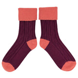 Cashmere Blend Socks in Red and Orange