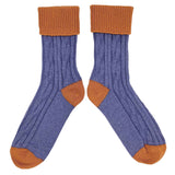 Cashmere Blend Socks in Lilac and Saffron