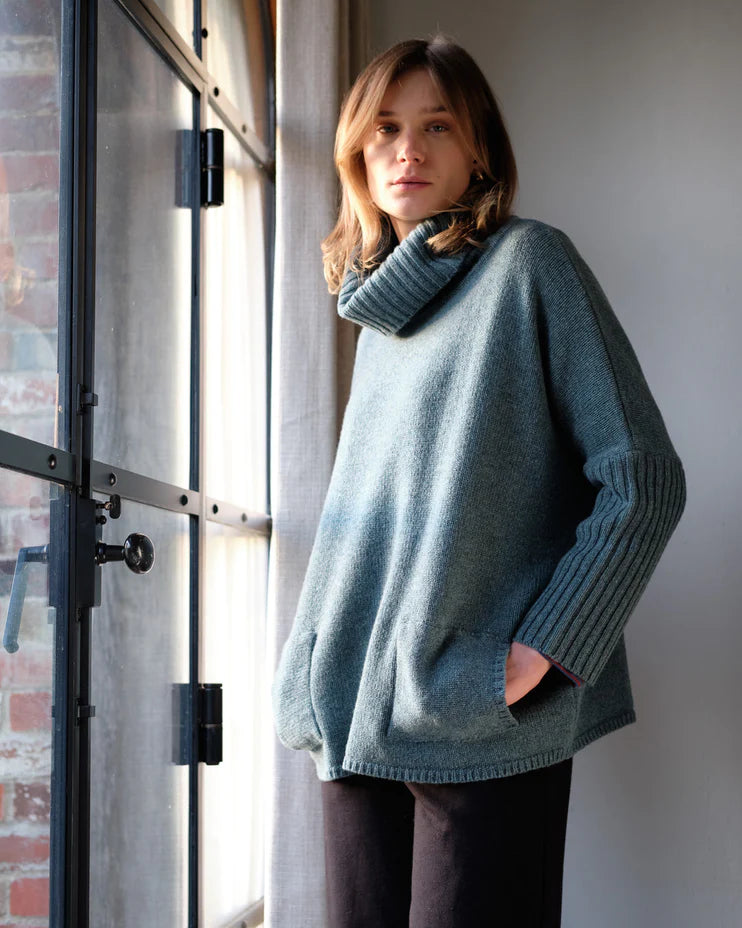 Adela 100% Merino Lambswool Jumper in Caspian