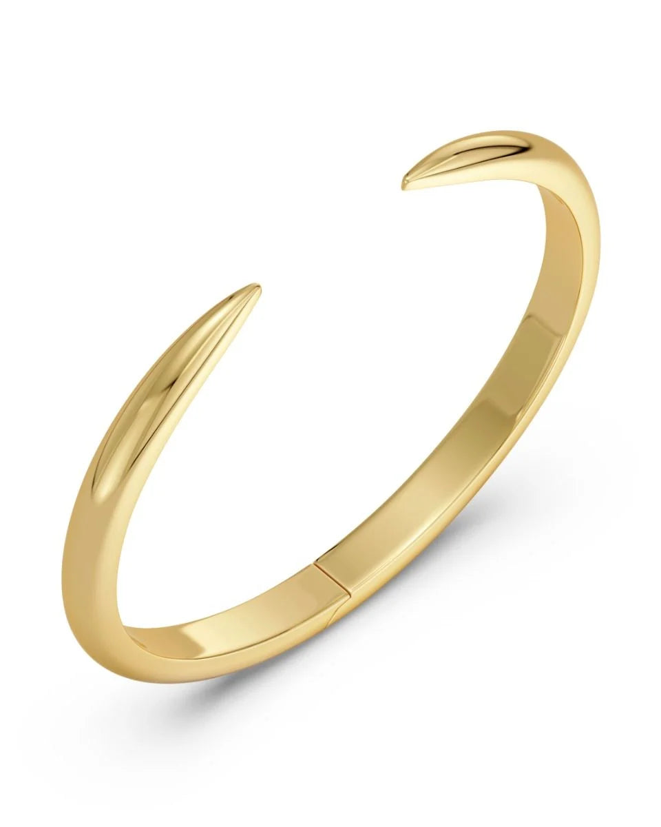 Crest Bangle in 14k Gold Plating on Stainless Steel