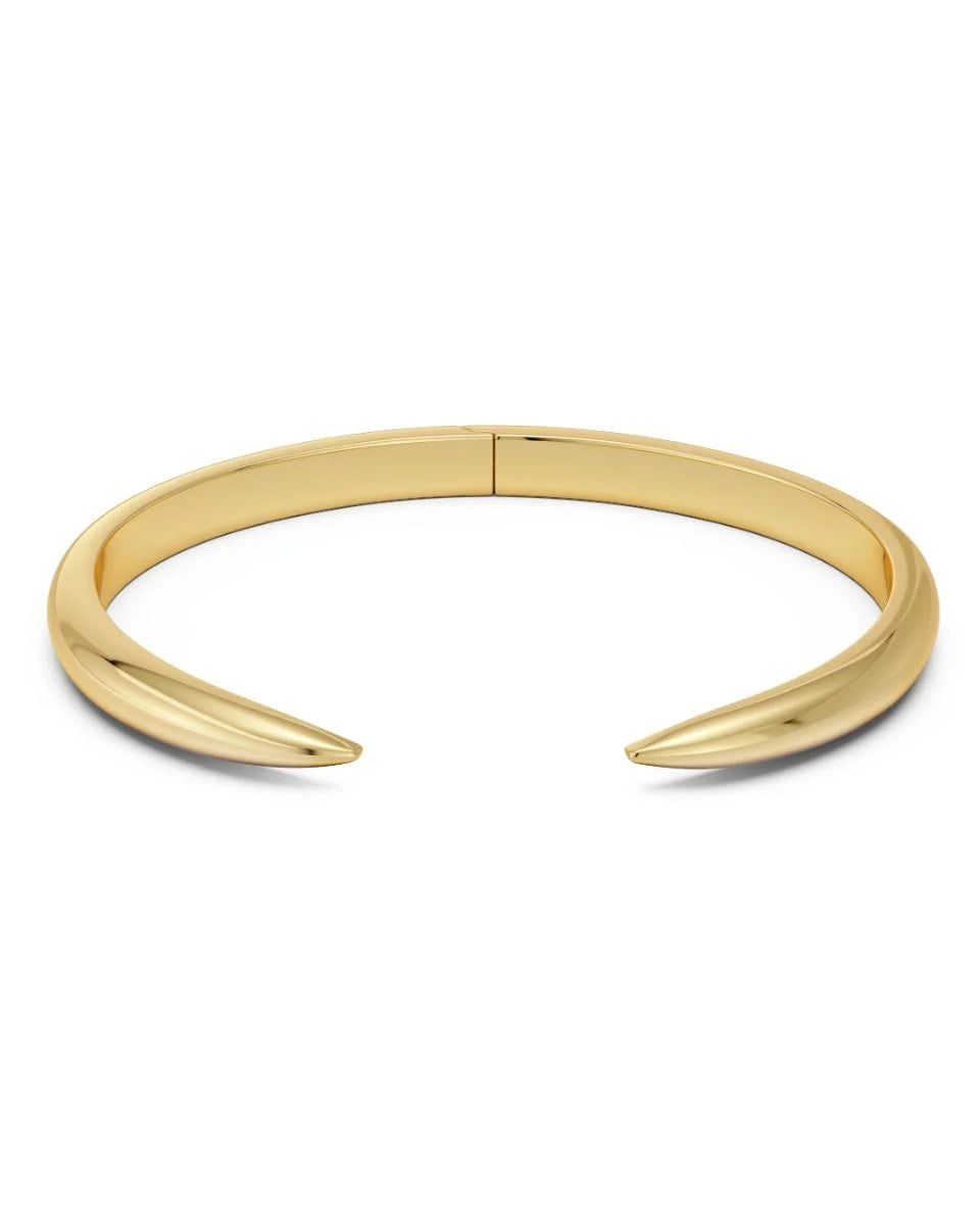 Crest Bangle in 14k Gold Plating on Stainless Steel