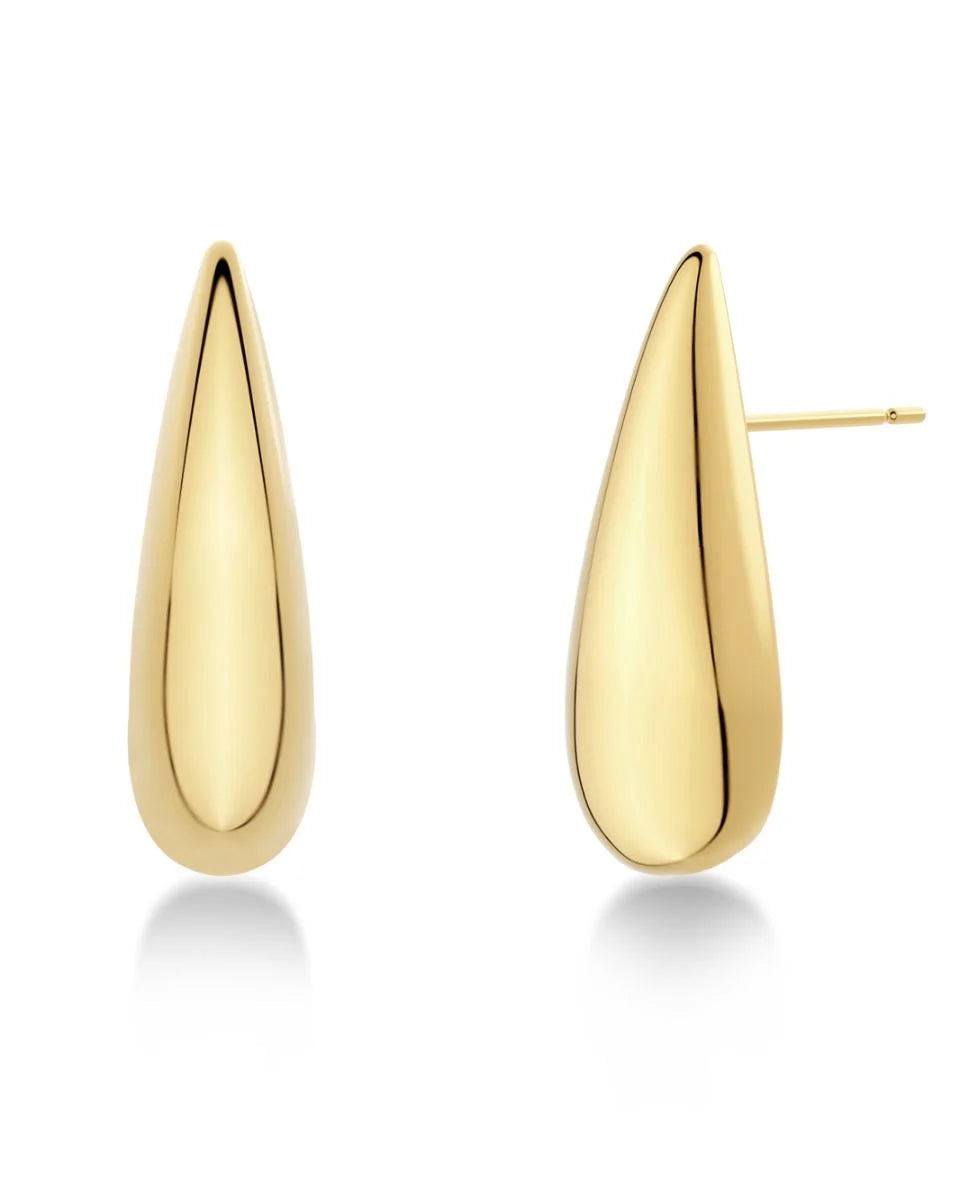 Crest Stud Earrings in 14k Gold Plating on Stainless Steel