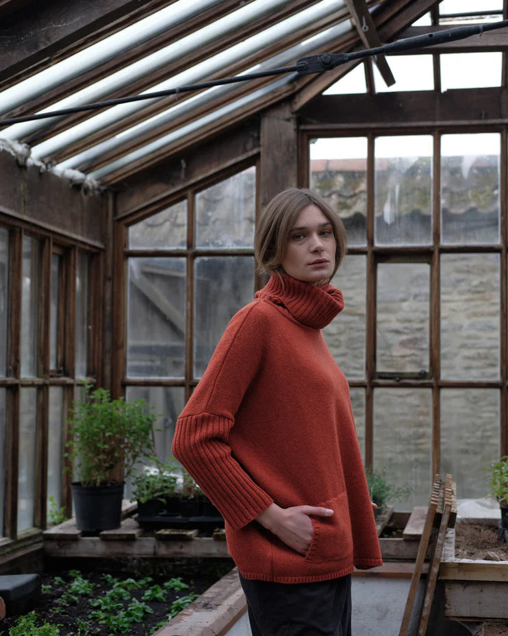 Adela 100% Merino Lambswool Jumper in Ember