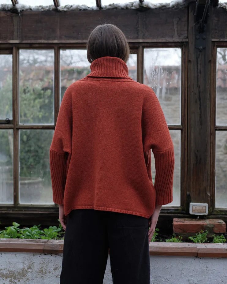 Adela 100% Merino Lambswool Jumper in Ember