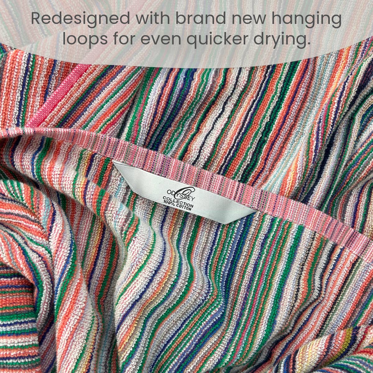 Recycled Cotton Towels - Striped, Lightweight Remnant Yarn: Hand Towel